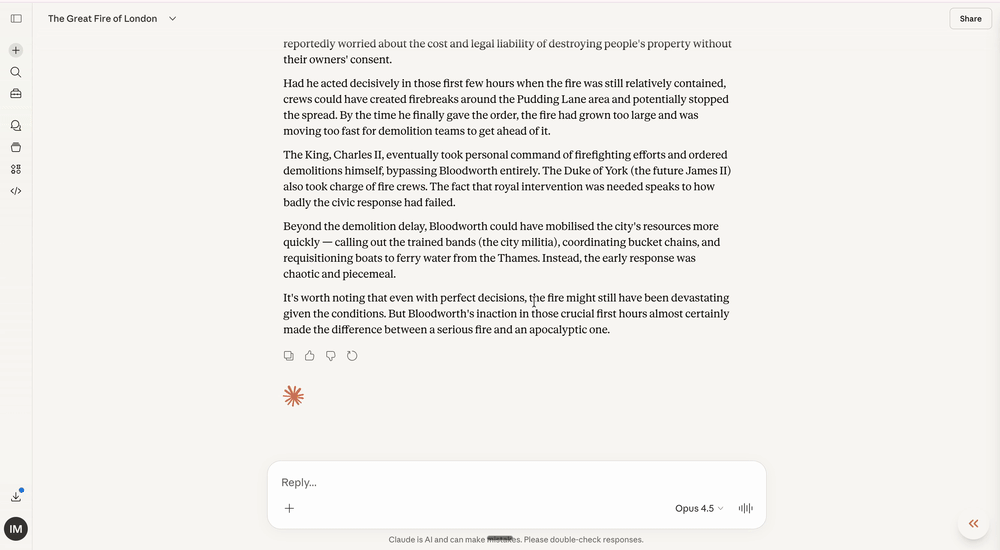 Animated preview of Claudafinil showing the conversation timeline in Claude.ai