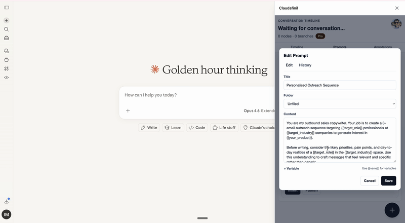 Filling in template variables before inserting a prompt
